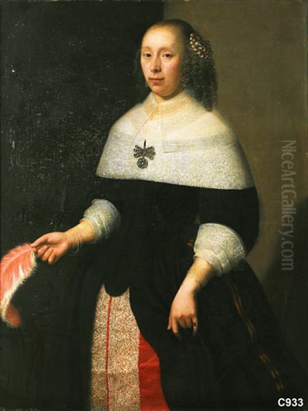 Portrait of a woman of the van Neck family Oil Painting by Jan Albertsz Rotius