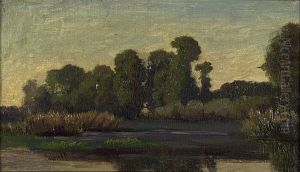 Rivierlandschap met bomen