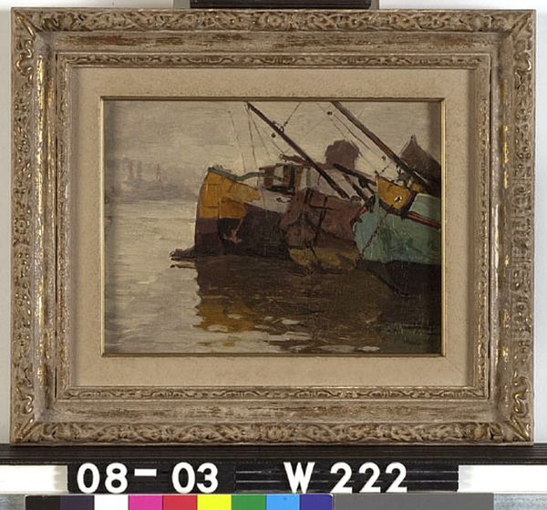 Schuiten op het IJ Oil Painting by Willem Witsen