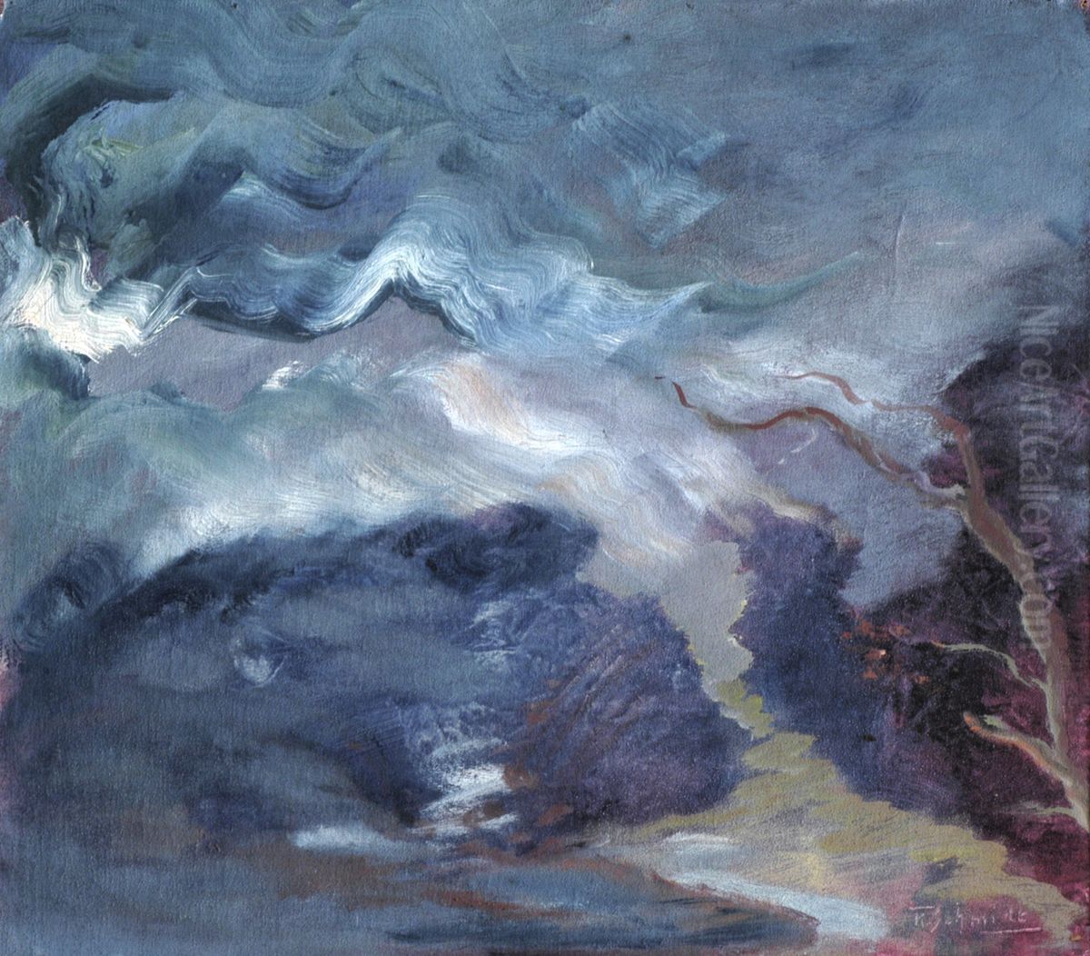Noodweer Oil Painting by Karel Albert Schmidt