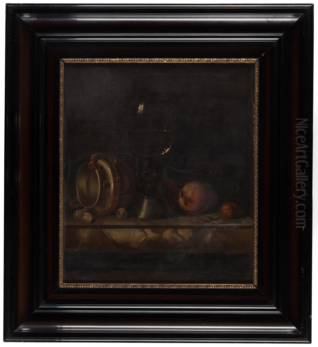 Stilleven met roemer en een metalen vaas Oil Painting by Pieter Gerritsz van Roestraten