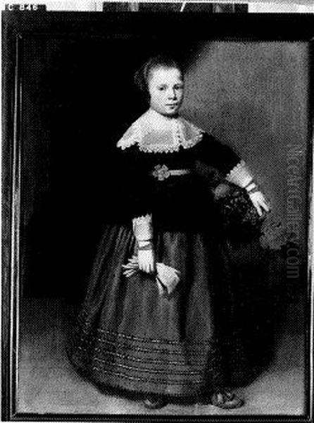 Portrait of an 8-year-old girl, possibly from the Beaumont family Oil Painting by Jacob Gerritsz. Cuyp