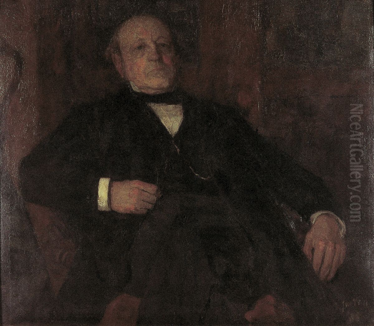 Portrait of Gerardus Huibert Veth (1817-1907) Oil Painting by Jan Veth