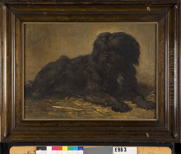Een langharige hond Oil Painting by Henriette Ronner-Knip