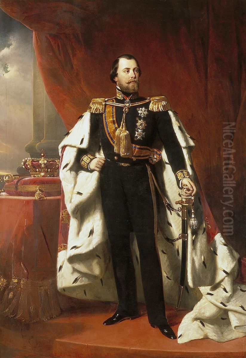 Willem III (1817-1890), koning der Nederlanden Oil Painting by Nicolaas Pieneman