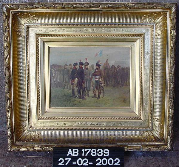 A military parade Oil Painting by Charles Rochussen