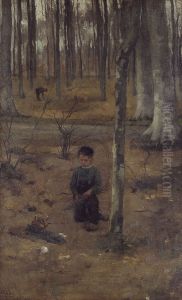 Jongetje in het bos bij Ewijkshoeve