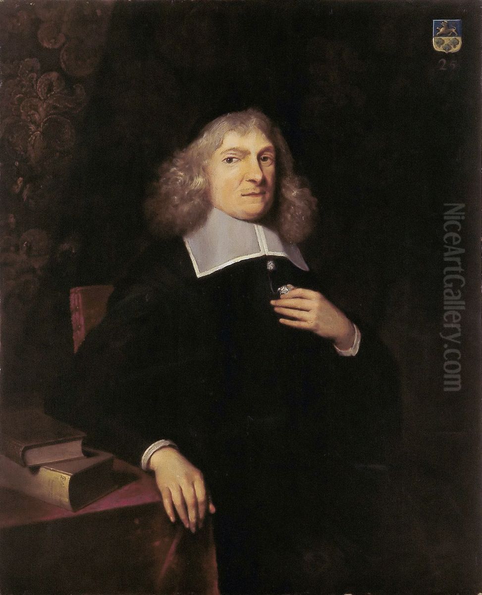 Abraham van Wicquefort (1598-1682) Oil Painting by Caspar Netscher