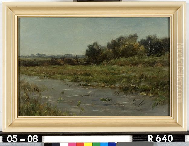 Weiland met greppel Oil Painting by Johannes-Hubertus-Leonardus de Haas