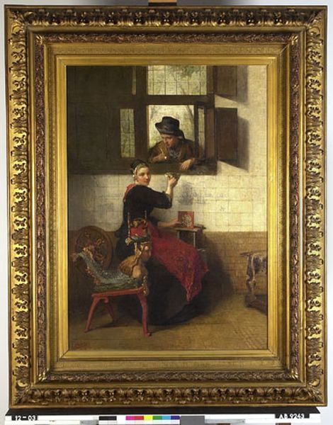 Vrijage Oil Painting by Christoffel Bisschop