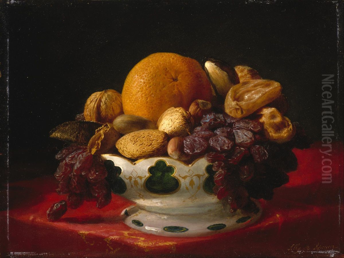 Oranges, Nuts, and Figs Oil Painting by Lilly Martin Spencer