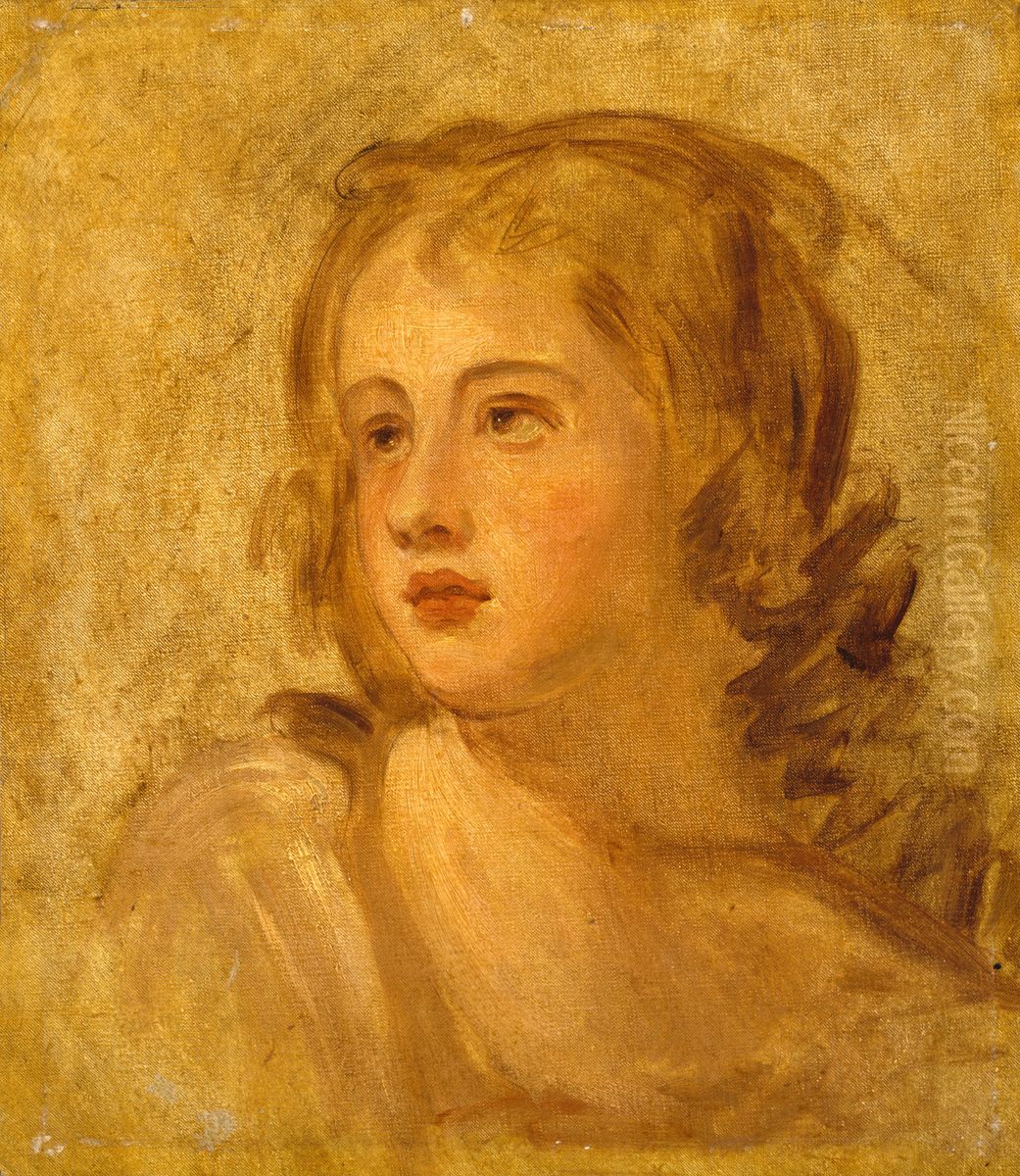 Head of a Woman Oil Painting by George Romney