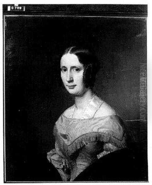 Woltera Elisabeth Kock (1810-1841). Echtgenote van Rijk van Rees Oil Painting by Johan Heinrich Neuman