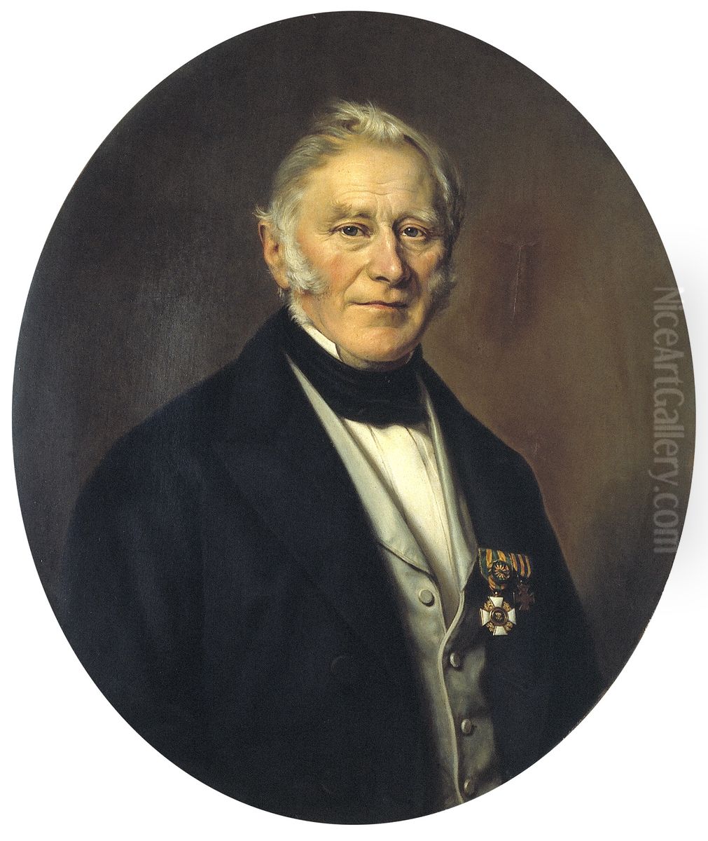 Jonkheer Jan Pieter Strick van Linschoten (1805-1881) Oil Painting by Johan Heinrich Neuman