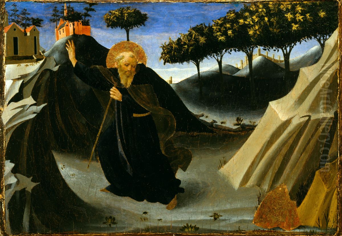 Saint Anthony shunning the mass of gold Oil Painting by Fra Angelico