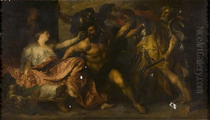 Samson en Delilah Oil Painting by Sir Anthony Van Dyck