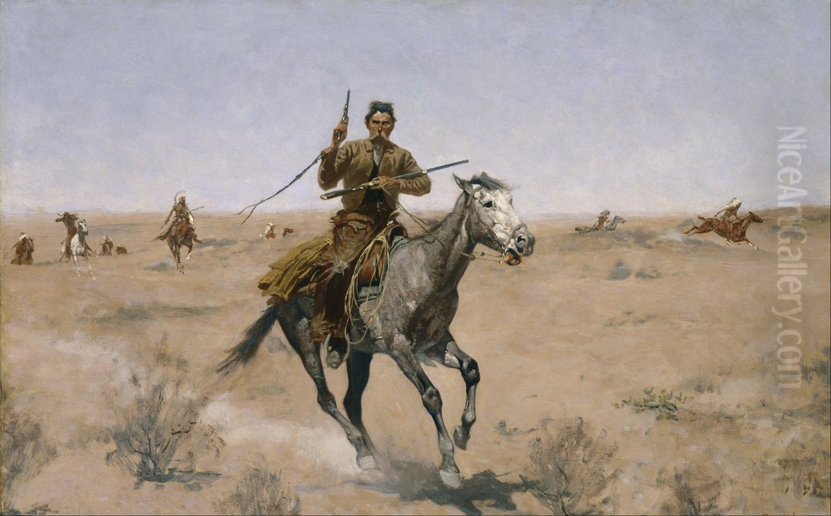 The Flight Oil Painting by Frederic Remington