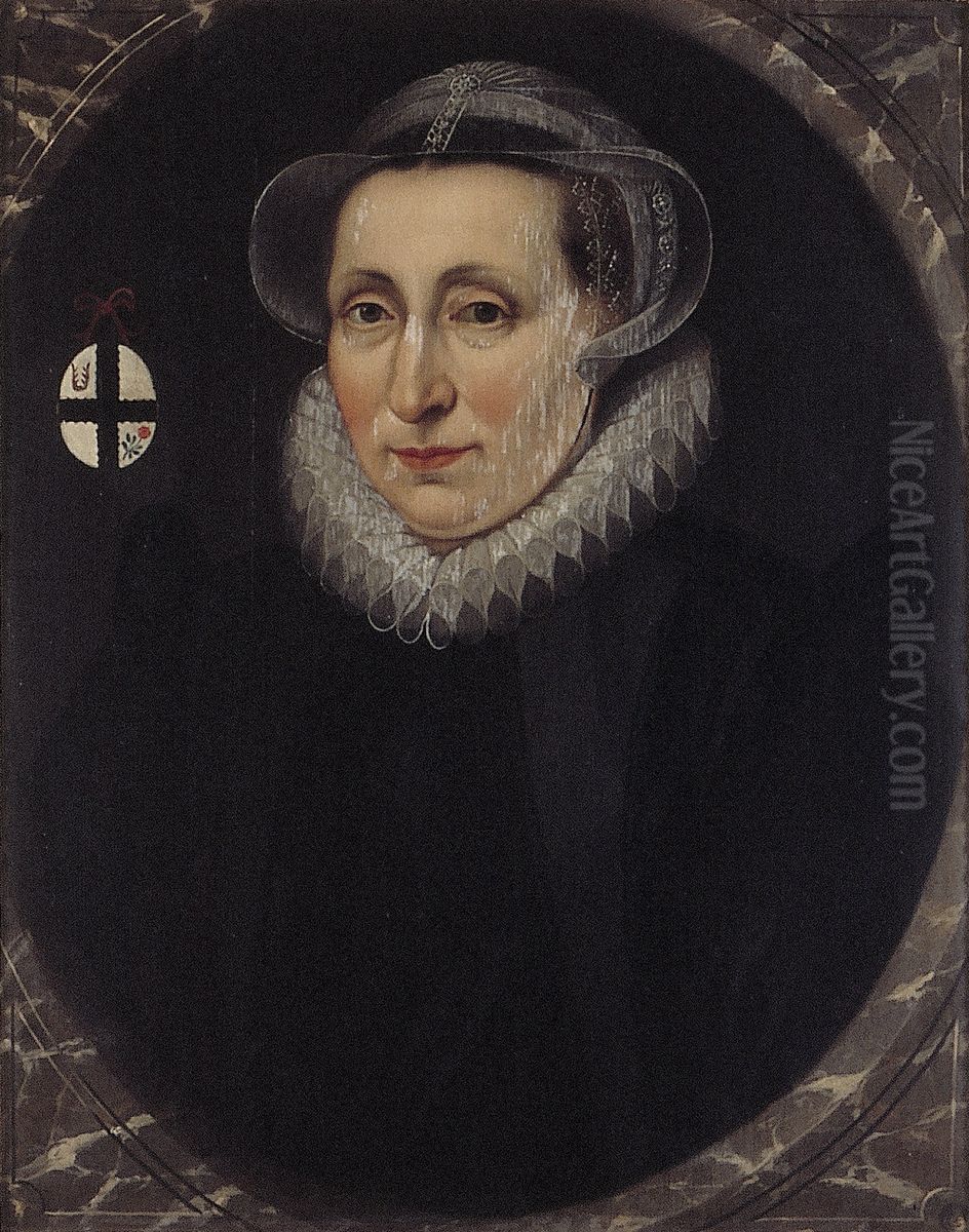 Portret van Johanna Racket (1547-1600) Oil Painting by Frans Pourbus the younger