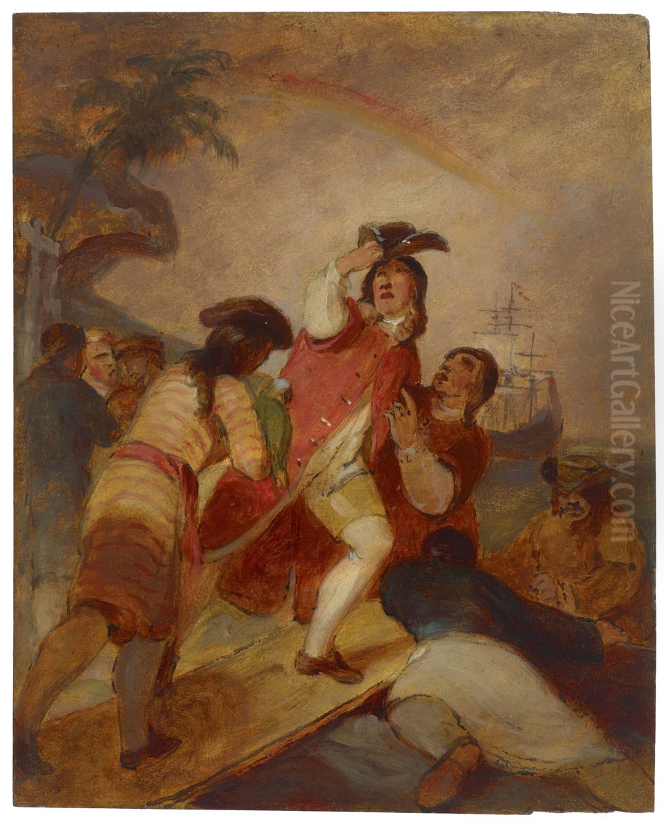Robinson Crusoe and His Man Friday Leave the Island Oil Painting by Thomas Sully