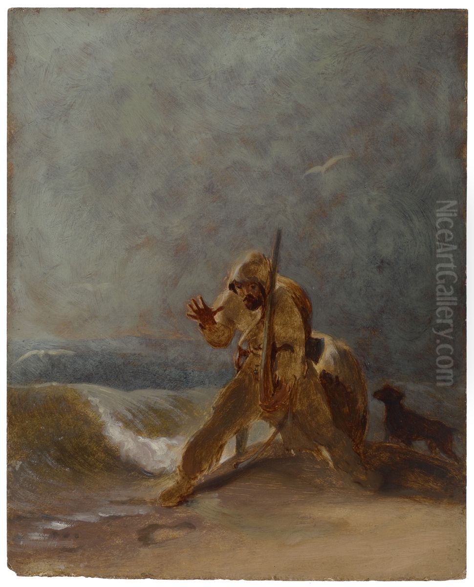 Foot Impression in the Sand Oil Painting by Thomas Sully