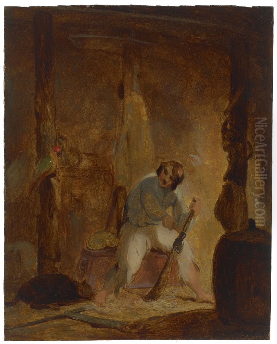 In His Cave Oil Painting by Thomas Sully