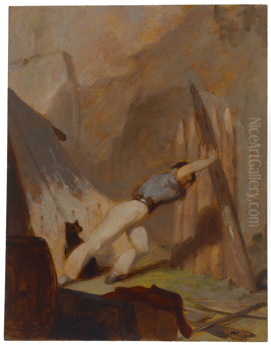 Building a Shelter Oil Painting by Thomas Sully