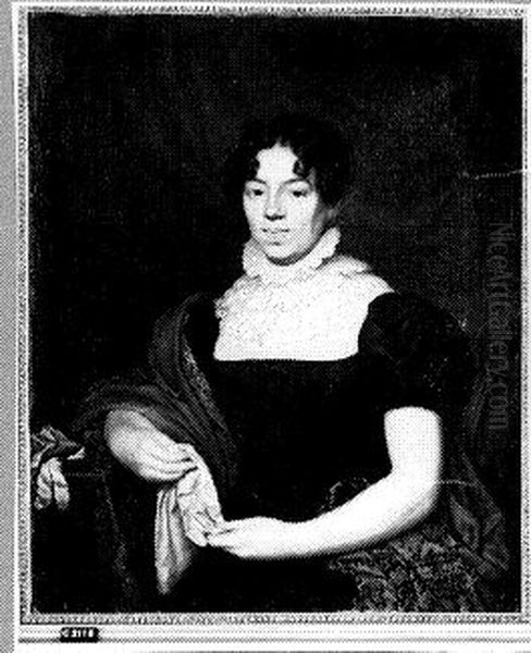 Heiltje Stroek (1780-1864). Echtgenote van David Boelen Schuurman Oil Painting by Pieter Christoffel Wonder