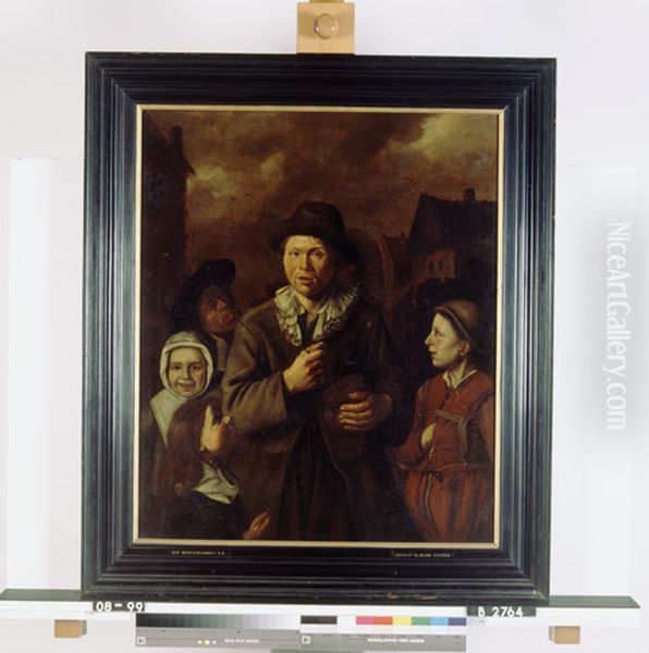 Rommelpot player Oil Painting by Frans Hals