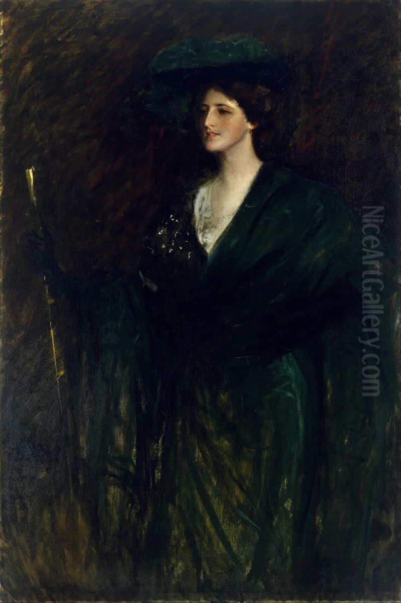 The Emerald Lady Oil Painting by William Merritt Chase