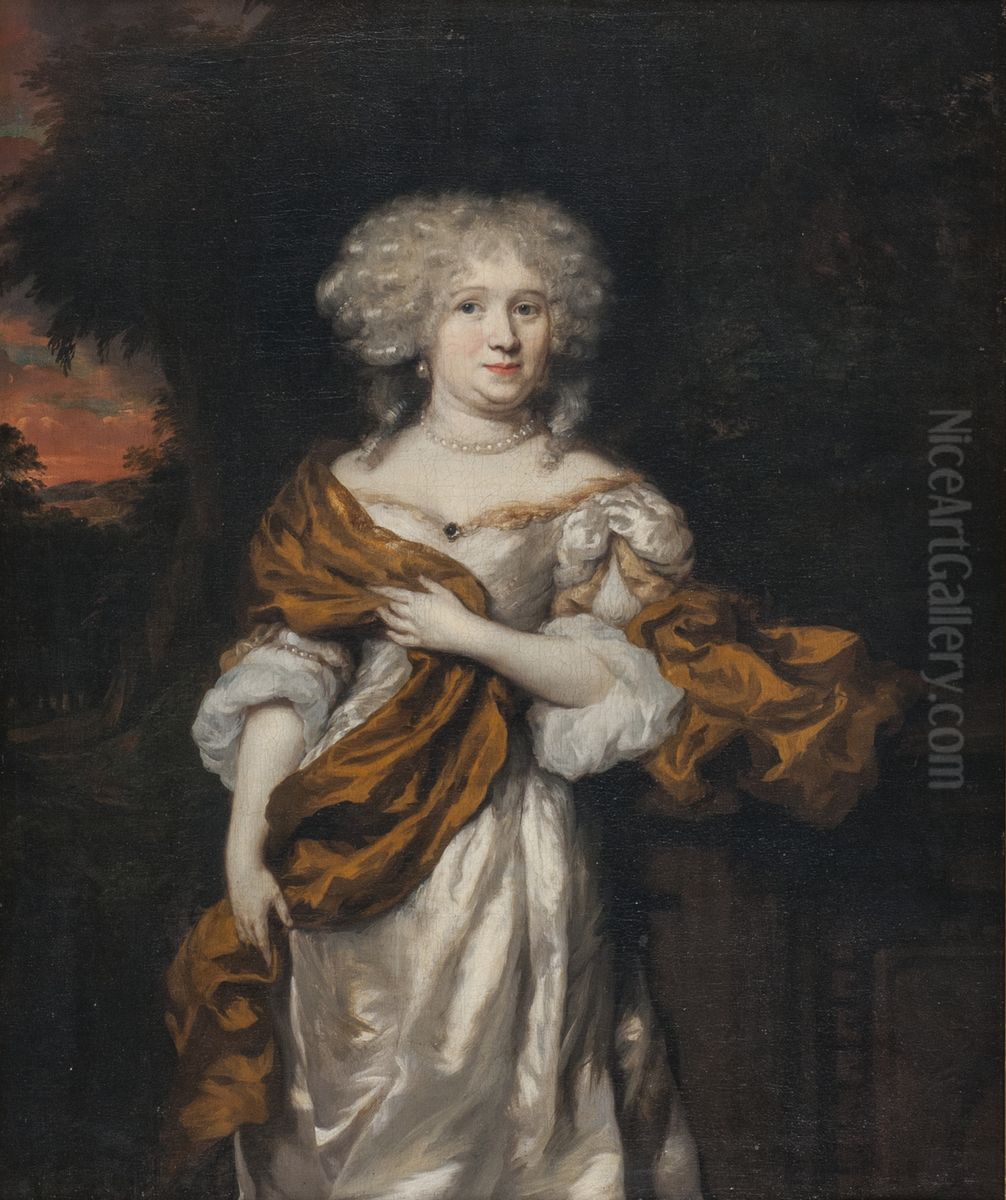 Portret van een vrouw, mogelijk Maria Fagel (1649-1739). Echtgenote van Francois Doublet Oil Painting by Heiman Dullaart