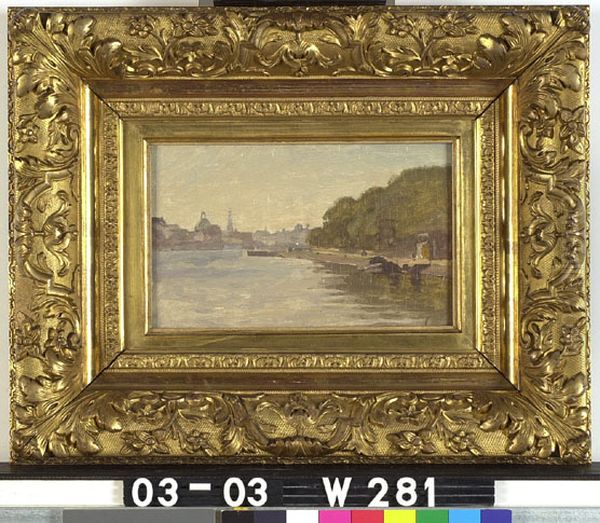 Het IJ met gezicht op de stad Oil Painting by Willem Witsen