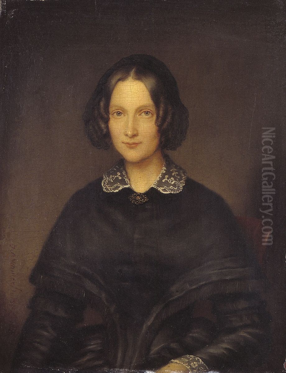 Francoise Isabelle Henriette de Ranitz (1802-1859) Oil Painting by Jan Baptist Van Der Hulst