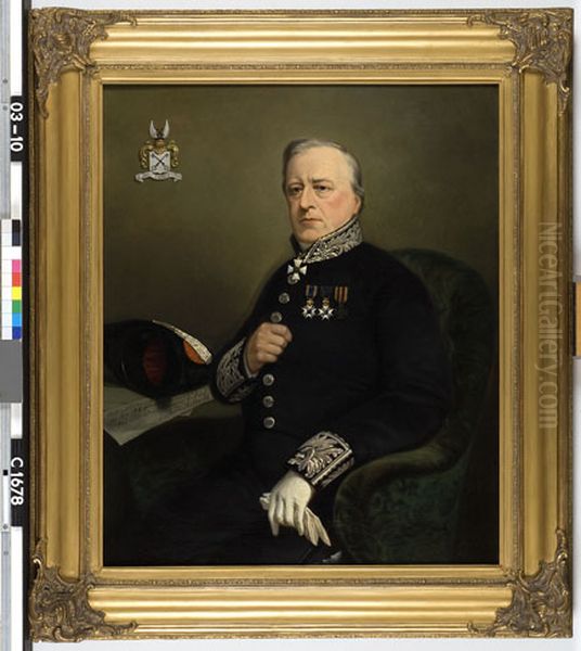 Portrait of mr G. Schimmelpenninck Jzn., vice-president of the provincial legal court of Noord-Holland Oil Painting by Hendrik Savrij