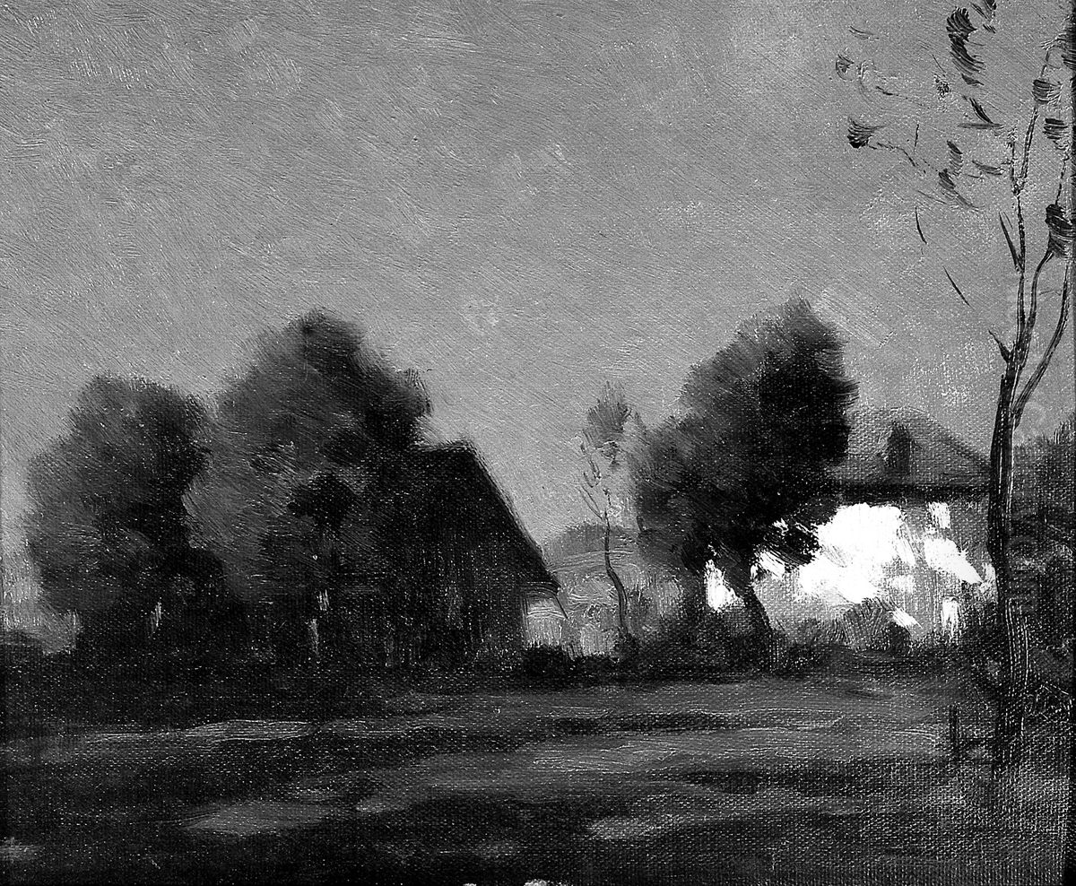 Weidelandschap bij maanlicht Oil Painting by Francois Cachoud