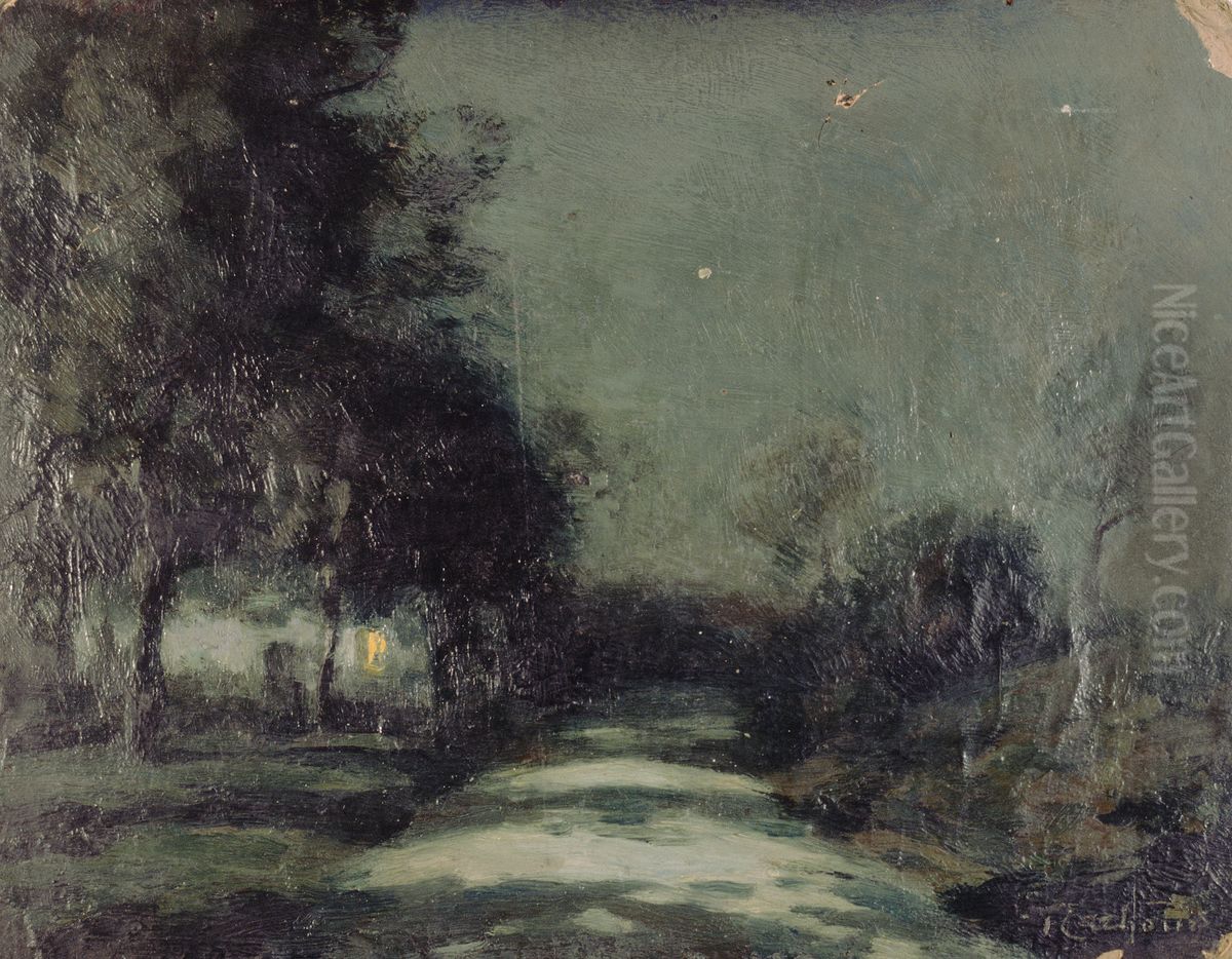 La route Oil Painting by Francois Cachoud