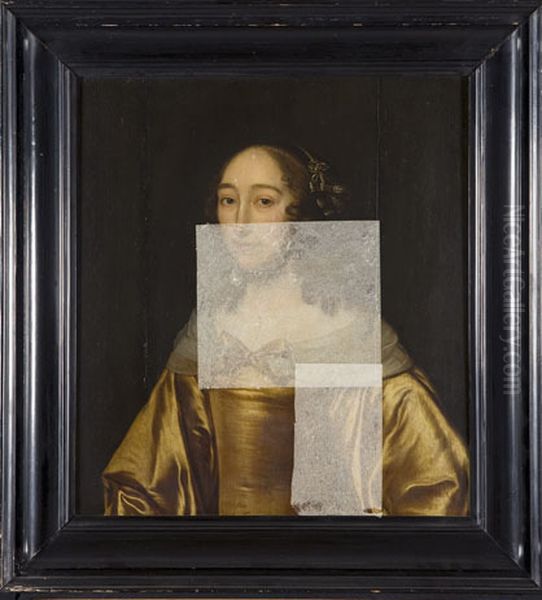 Elisabeth Kievit genaamd Biscop (gest. 1700). Echtgenote van Isaac van Buren Oil Painting by Ludolf de Jongh