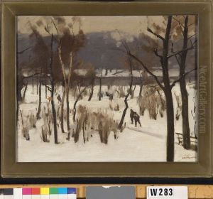 Children in the snow, Oosterpark Amsterdam