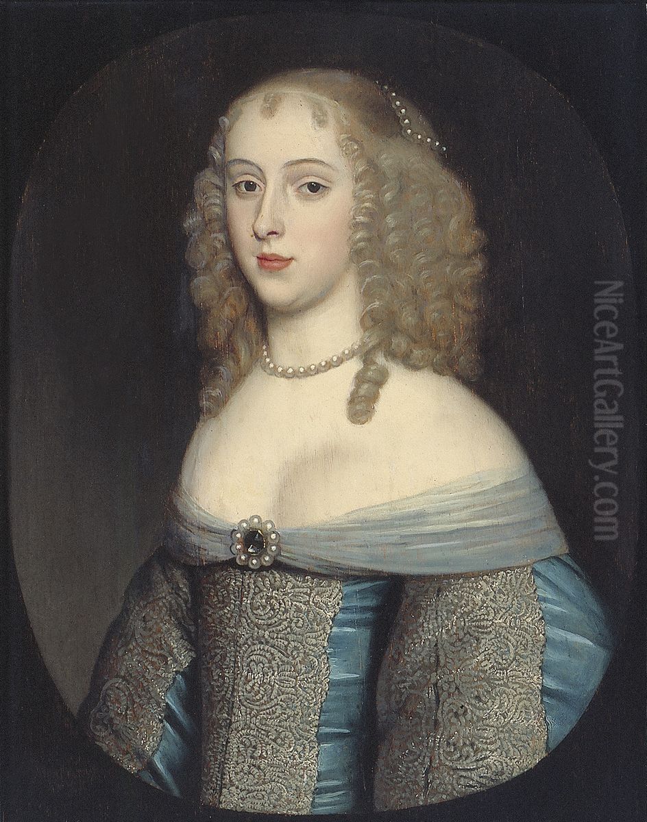 Elisabeth van Nassau-Beverweerd (c. 1635-1718) Oil Painting by Gerard van Honthorst