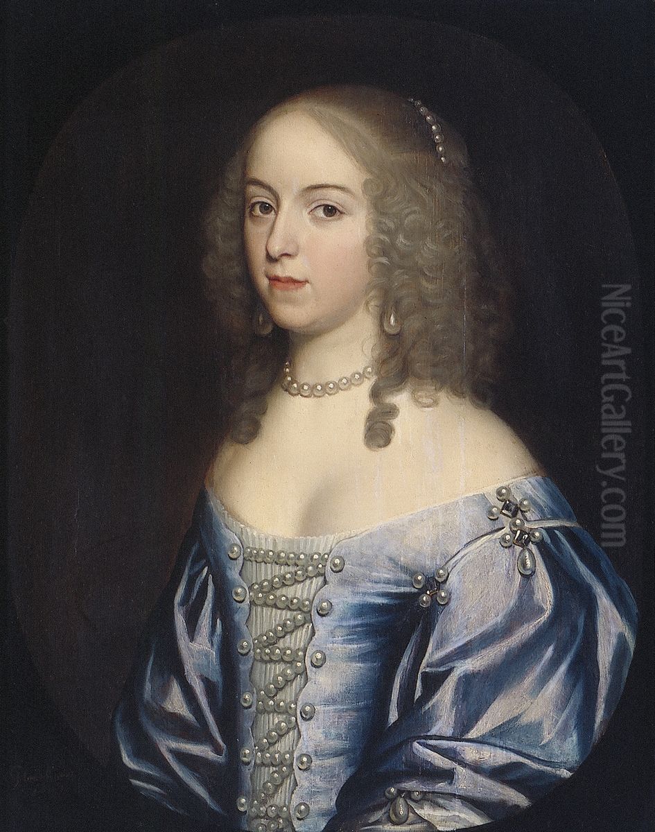 Portrait of Emilia van Nassau-Beverweerd (ca.1635-1718) Oil Painting by Gerard van Honthorst