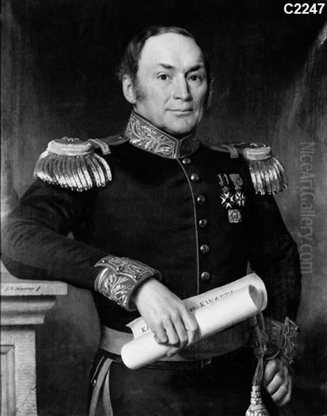 Portrait of Reinier Frederik van Raders (1794-1868) Oil Painting by Johan Heinrich Neuman