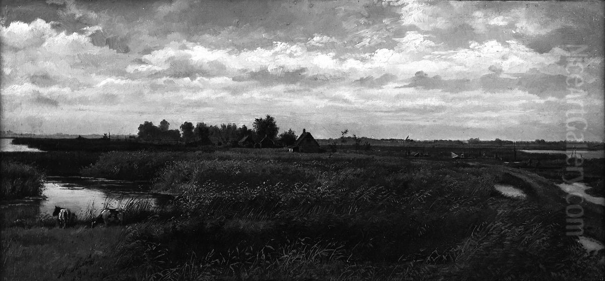 Landschap tussen Kralingseplas en Zuidplas Oil Painting by Henricus Johannes Melis