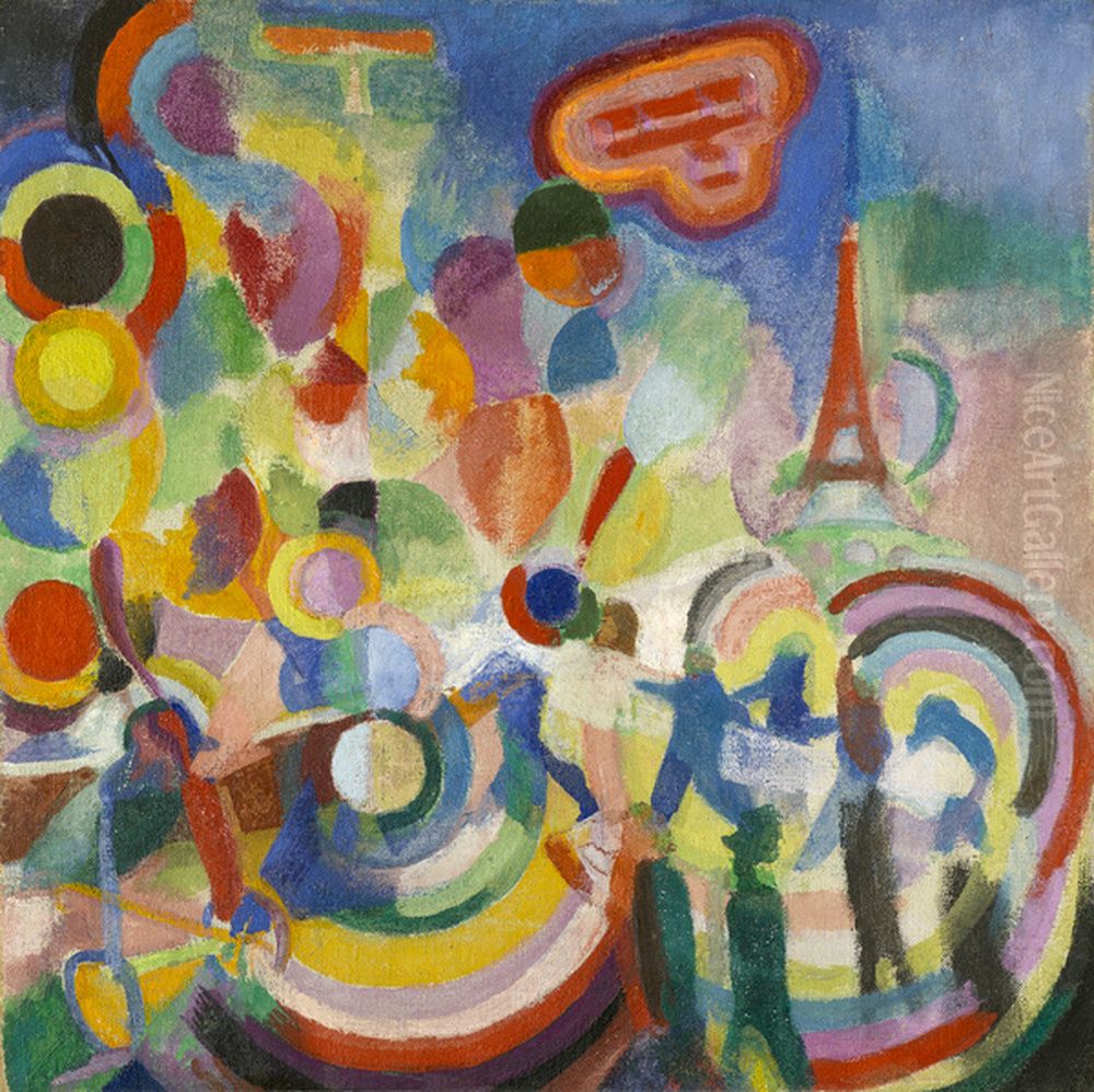 Hommage to Bleriot Oil Painting by Robert Delaunay