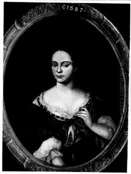 Margaretha Everaers (1657-1693). Echtgenote van Johan Pieter Rethaan Oil Painting by Johannes van Haensbergen