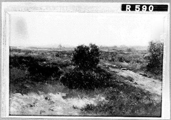 Landschap met landweg en struiken Oil Painting by Johannes-Hubertus-Leonardus de Haas