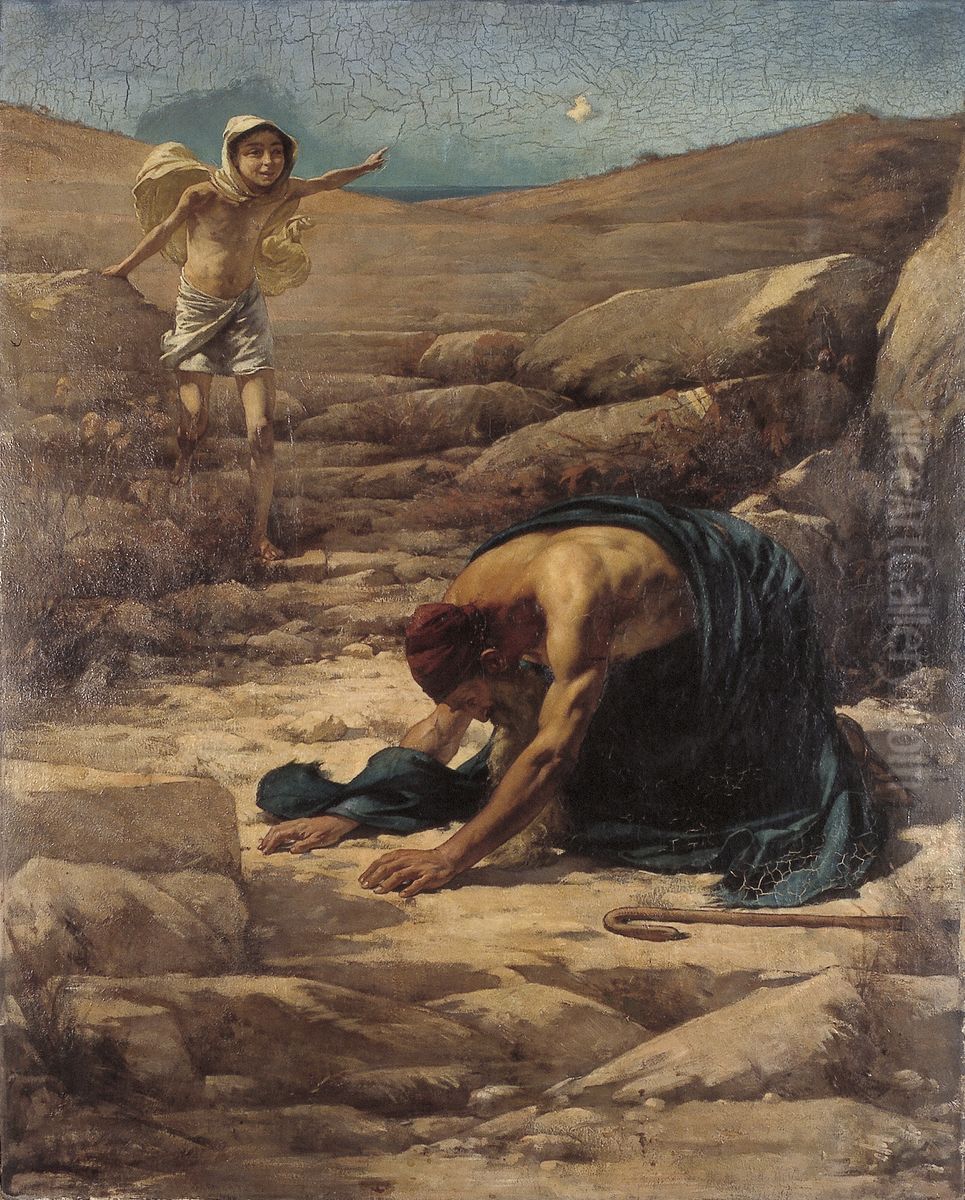 Elia op de Karmel Oil Painting by Jacobus Van Looy