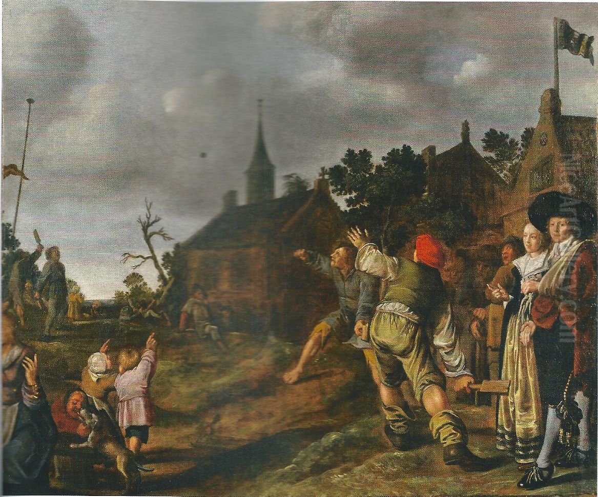 The Ball Players Oil Painting by Jan Miense Molenaer