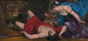Venus de dood van Adonis bewenend.