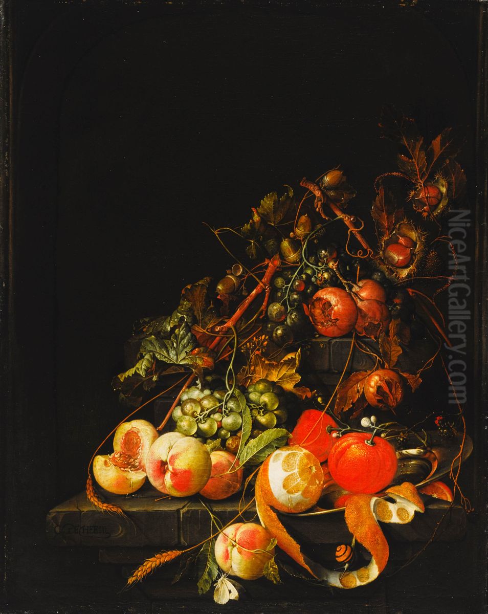 Fruitstilleven. Oil Painting by Cornelis De Heem