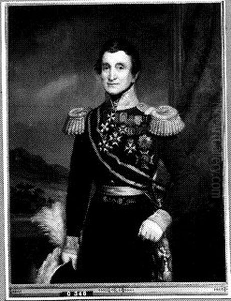 Portrait of Jean Victor de Constant Rebecque (1773-1850) Oil Painting by Jan Baptist Van Der Hulst