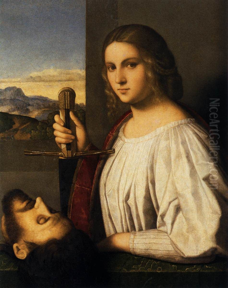 Judith with the head of Holofernes Oil Painting by Vincenzo di Biagio Catena